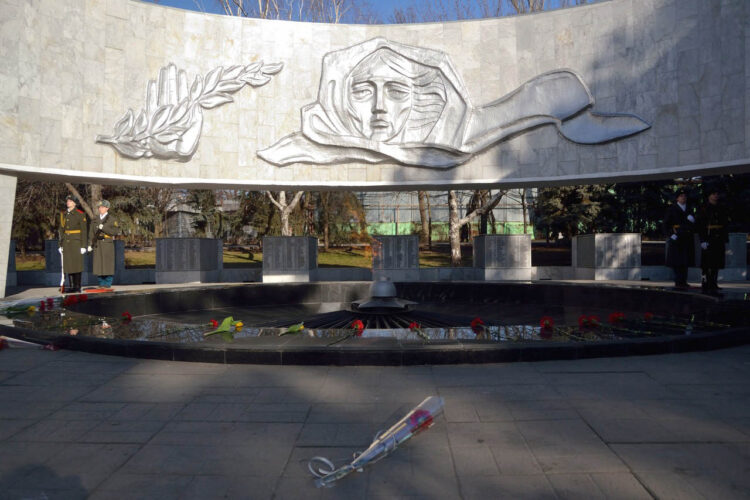 Возложение венков к мемориальному комплексу «Павшим воинам» в честь 72-ой годовщины освобождения Ростова-на-Дону //Фото: Олег Сычиков