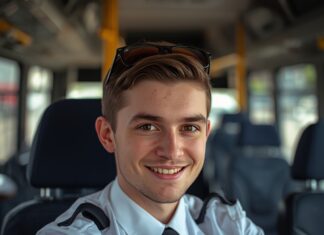 В Ростове запустили 16 новых пригородных маршрутов до садоводческих товариществ молодой водитель автобуса // фото: leonardo.ai