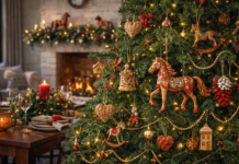 Дизайнер ЮФУ раскрыла секреты новогоднего оформления дома в преддверии года Огненной Лошади Традиционная новогодняя ёлка с украшениями //Иллюстрация ChatGPT