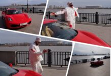 Ростовский блогер заплатит штраф за проезд на Ferrari по пешеходной набережной Кадры из ролика Николая Василенко с проездом на Ferrari по Набережной Дона в Ростове-на-Дону //Коллаж Городской репортер